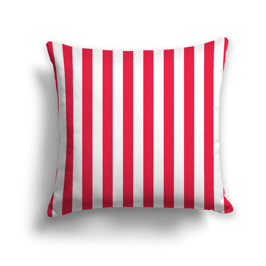 Off-White Cotton Canvas Cushion Covers with Red Bars on Front, CACU-CC-1330-051