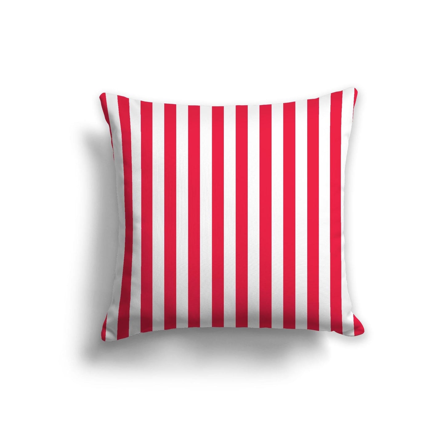 Off-White Cotton Canvas Cushion Covers with Red Bars on Front, CACU-CC-1330-051, 56 x 56 cm, 22 x 22 inches