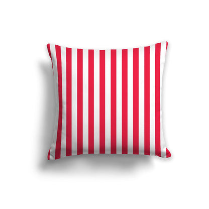 Off-White Cotton Canvas Cushion Covers with Red Bars on Front, CACU-CC-1330-051, 56 x 56 cm, 22 x 22 inches