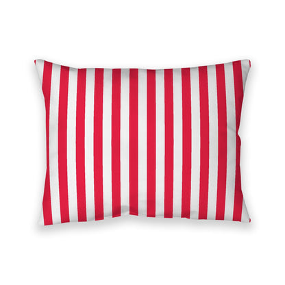 Off-White Cotton Canvas Cushion Covers with Red Bars on Front, CACU-CC-1330-051, 66 x 51 cm, 26 x 20 inches
