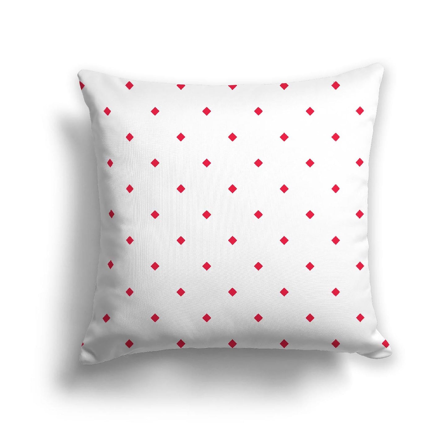 Off-White Cotton Canvas Cushion Covers with Red Diamonds on Front, CACU-CC-1330-101