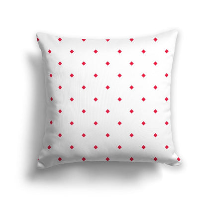 Off-White Cotton Canvas Cushion Covers with Red Diamonds on Front, CACU-CC-1330-101