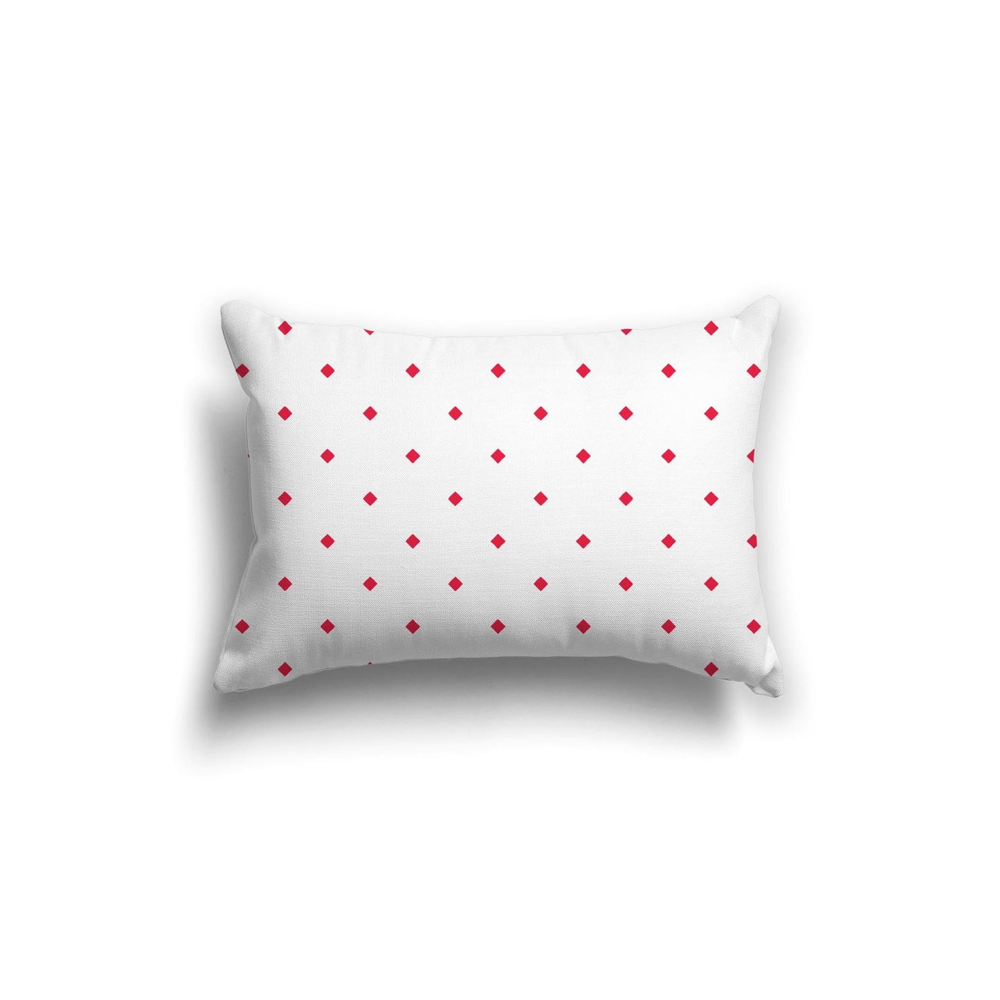 Off-White Cotton Canvas Cushion Covers with Red Diamonds on Front, CACU-CC-1330-101, 51 x 36 cm, 20 x 14 inches