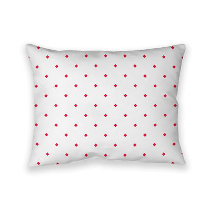 Off-White Cotton Canvas Cushion Covers with Red Diamonds on Front, CACU-CC-1330-101, 66 x 51 cm, 26 x 20 inches