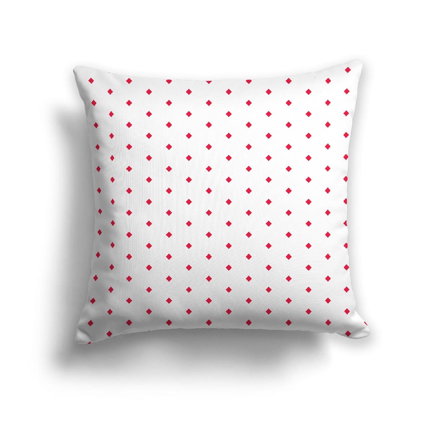 Off-White Cotton Canvas Cushion Covers with Fine Red Diamonds on Front, CACU-CC-1330-111