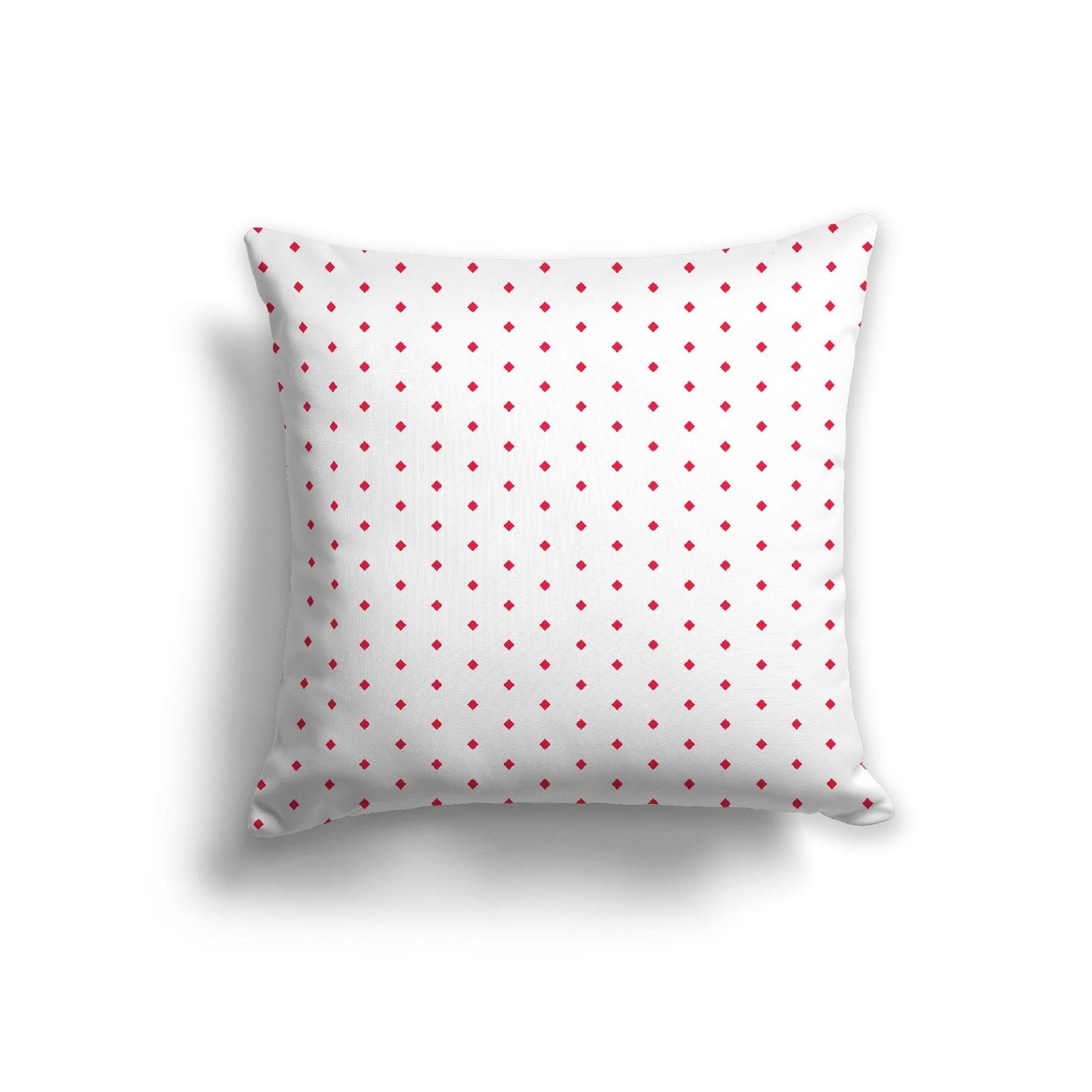 Off-White Cotton Canvas Cushion Covers with Fine Red Diamonds on Front, CACU-CC-1330-111, 56 x 56 cm, 22 x 22 inches