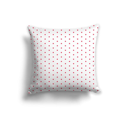 Off-White Cotton Canvas Cushion Covers with Fine Red Diamonds on Front, CACU-CC-1330-111, 56 x 56 cm, 22 x 22 inches