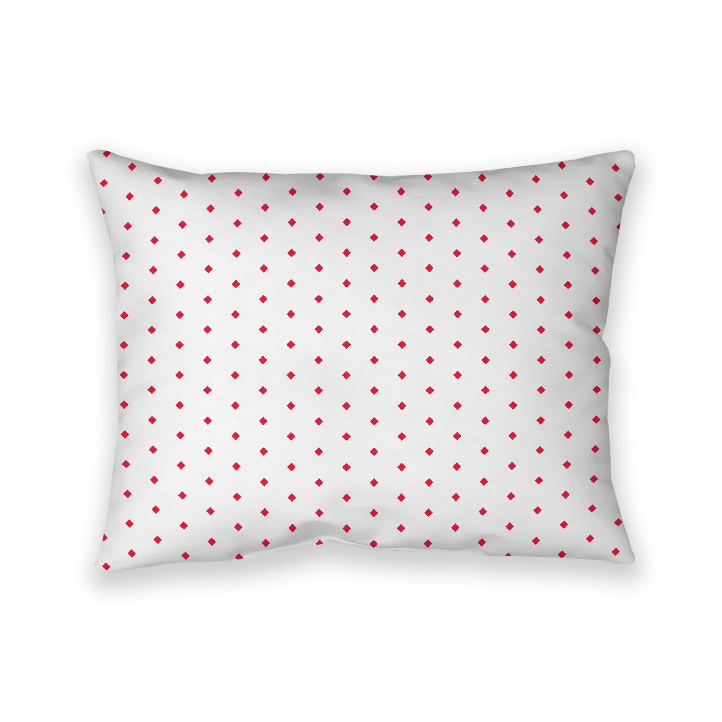 Off-White Cotton Canvas Cushion Covers with Fine Red Diamonds on Front, CACU-CC-1330-111, 66 x 51 cm, 26 x 20 inches