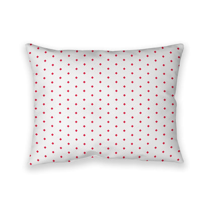 Off-White Cotton Canvas Cushion Covers with Fine Red Diamonds on Front, CACU-CC-1330-111, 66 x 51 cm, 26 x 20 inches