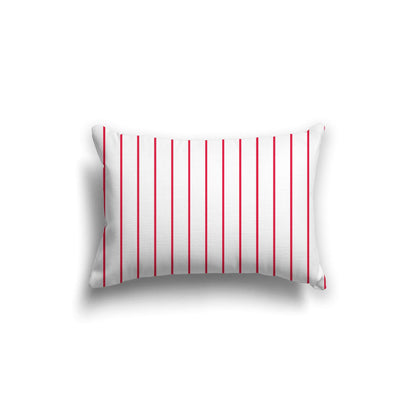 Off-White Cotton Canvas Cushion Covers with Fine Red Stripes on Front, CACU-CC-1330-151, 51 x 36 cm, 20 x 14 inches
