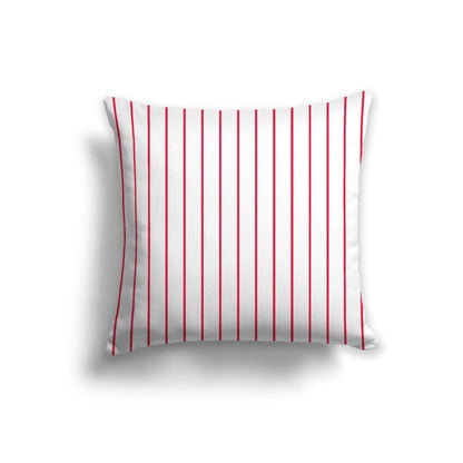 Off-White Cotton Canvas Cushion Covers with Fine Red Stripes on Front, CACU-CC-1330-151, 56 x 56 cm, 22 x 22 inches