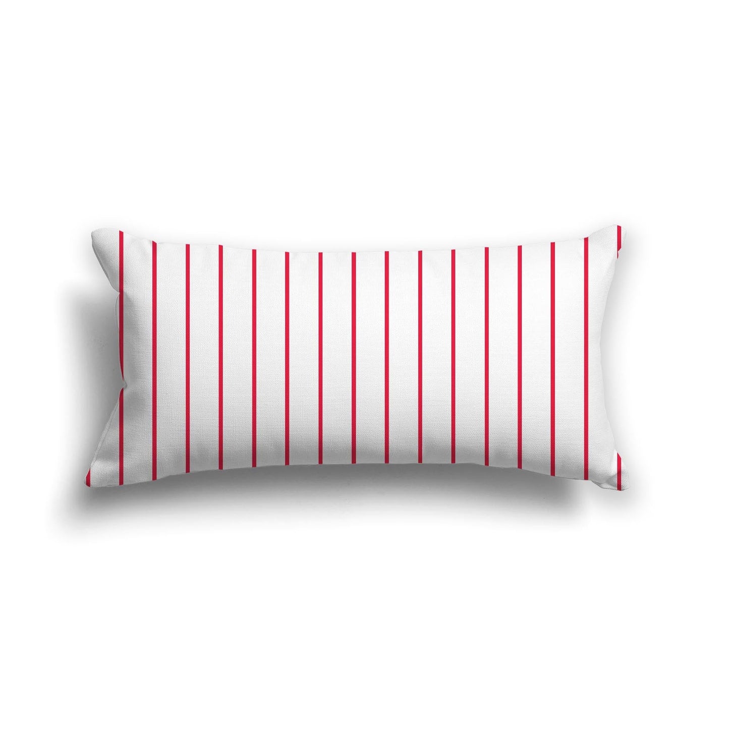 Off-White Cotton Canvas Cushion Covers with Fine Red Stripes on Front, CACU-CC-1330-151, 61 x 30 cm, 24 x 12 inches