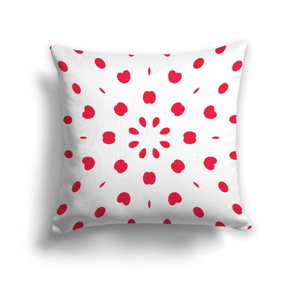 Off-White Cotton Canvas Cushion Covers with Red Burst Pattern on Front, CACU-CC-1330-231