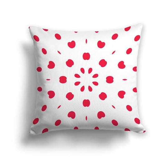 Off-White Cotton Canvas Cushion Covers with Red Burst Pattern on Front, CACU-CC-1330-231