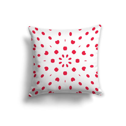 Off-White Cotton Canvas Cushion Covers with Red Burst Pattern on Front, CACU-CC-1330-231, 56 x 56 cm, 22 x 22 inches