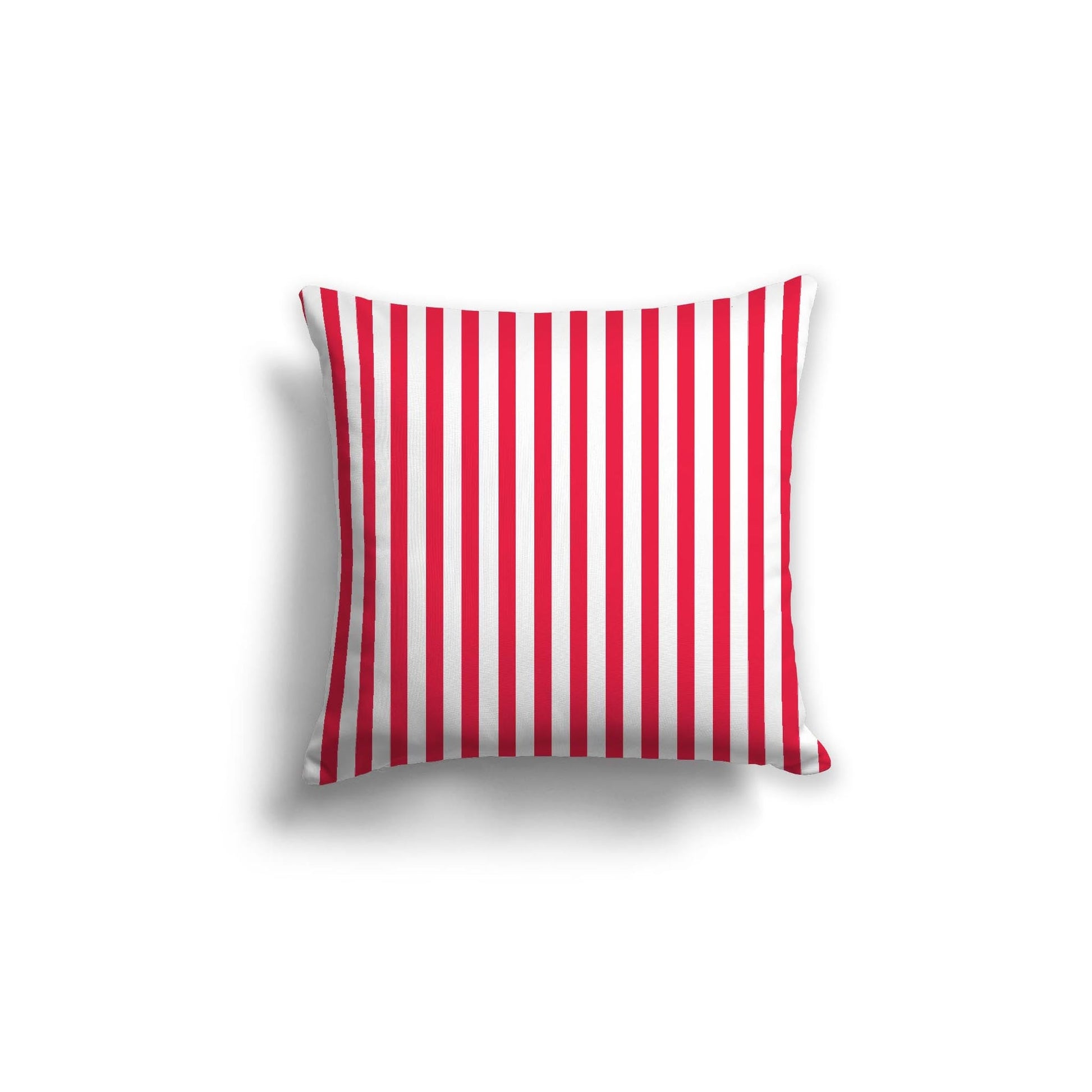 Off-White Cotton Canvas Cushion Covers with Thin Red Bars on Front, CACU-CC-1330-241, 46 x 46 cm, 18 x 18 inches