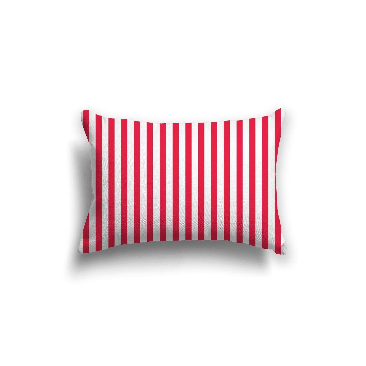 Off-White Cotton Canvas Cushion Covers with Thin Red Bars on Front, CACU-CC-1330-241, 51 x 36 cm, 20 x 14 inches