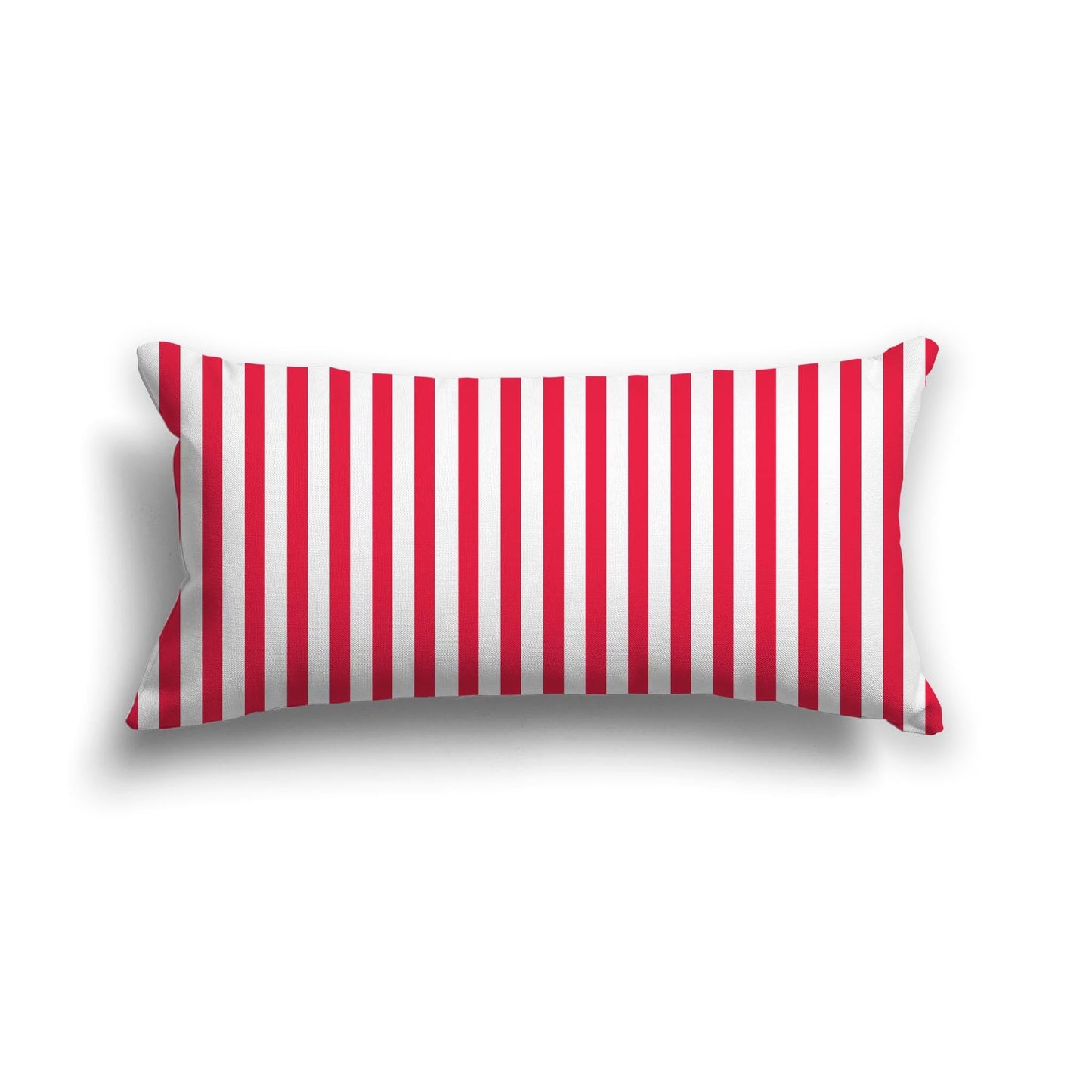 Off-White Cotton Canvas Cushion Covers with Thin Red Bars on Front, CACU-CC-1330-241, 61 x 30 cm, 24 x 12 inches