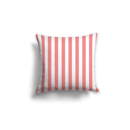 Off-White Cotton Canvas Cushion Covers with Pink Bars on Front, CACU-CC-1340-051, 46 x 46 cm, 18 x 18 inches