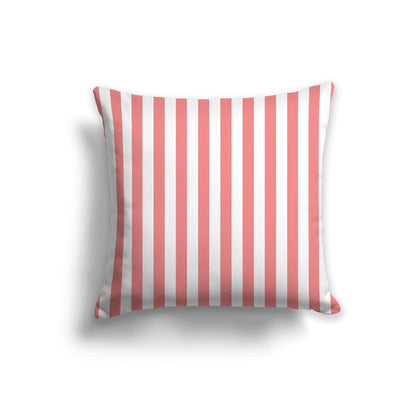 Off-White Cotton Canvas Cushion Covers with Pink Bars on Front, CACU-CC-1340-051, 56 x 56 cm, 22 x 22 inches