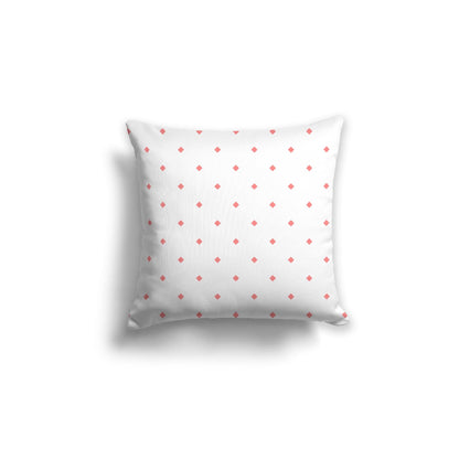 Off-White Cotton Canvas Cushion Covers with Pink Diamonds on Front, CACU-CC-1340-101, 46 x 46 cm, 18 x 18 inches