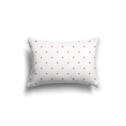 Off-White Cotton Canvas Cushion Covers with Pink Diamonds on Front, CACU-CC-1340-101, 51 x 36 cm, 20 x 14 inches