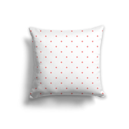 Off-White Cotton Canvas Cushion Covers with Pink Diamonds on Front, CACU-CC-1340-101, 56 x 56 cm, 22 x 22 inches