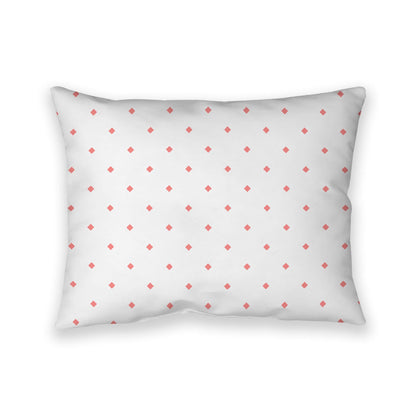 Off-White Cotton Canvas Cushion Covers with Pink Diamonds on Front, CACU-CC-1340-101, 66 x 51 cm, 26 x 20 inches