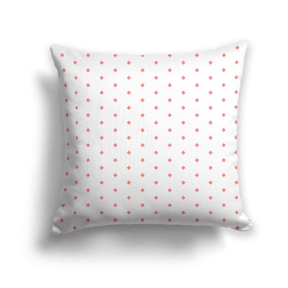 Off-White Cotton Canvas Cushion Covers with Fine Pink Diamonds on Front, CACU-CC-1340-111