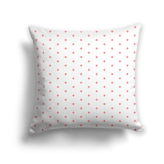 Off-White Cotton Canvas Cushion Covers with Fine Pink Diamonds on Front, CACU-CC-1340-111