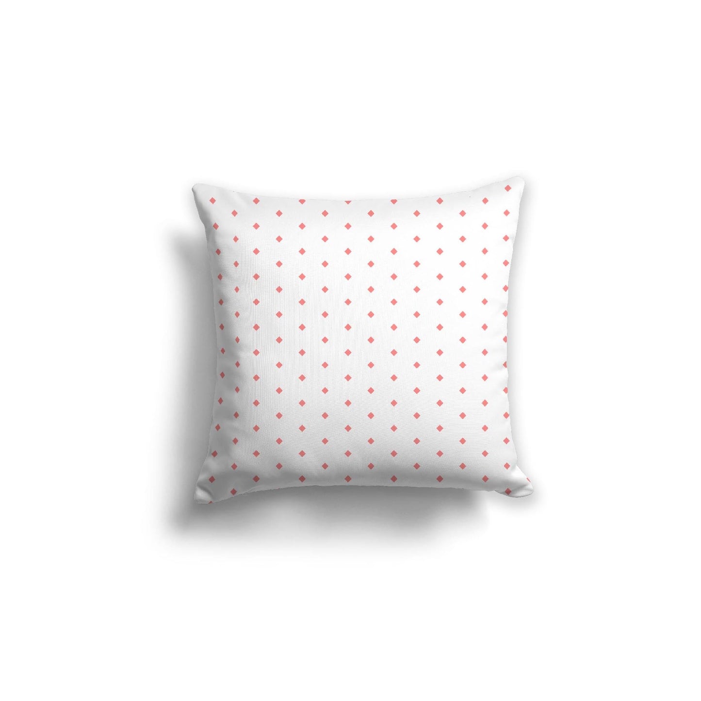 Off-White Cotton Canvas Cushion Covers with Fine Pink Diamonds on Front, CACU-CC-1340-111, 46 x 46 cm, 18 x 18 inches