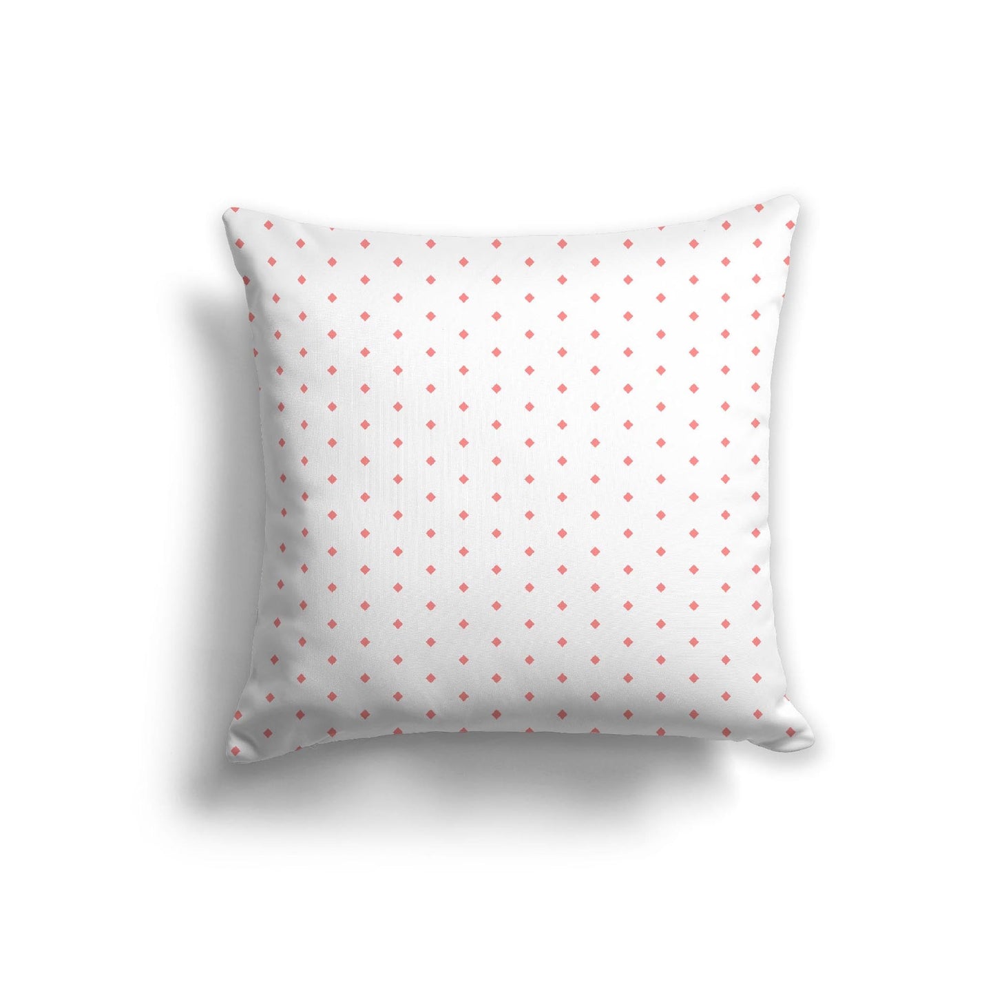 Off-White Cotton Canvas Cushion Covers with Fine Pink Diamonds on Front, CACU-CC-1340-111, 56 x 56 cm, 22 x 22 inches