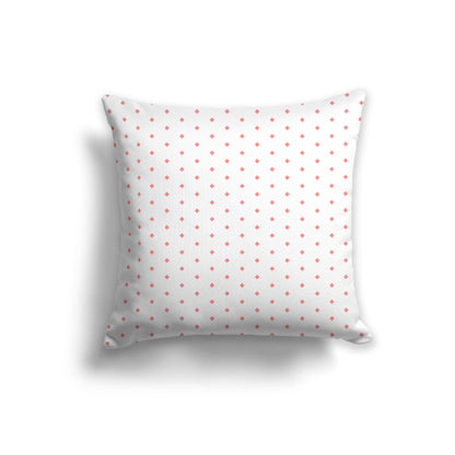 Off-White Cotton Canvas Cushion Covers with Fine Pink Diamonds on Front, CACU-CC-1340-111, 56 x 56 cm, 22 x 22 inches
