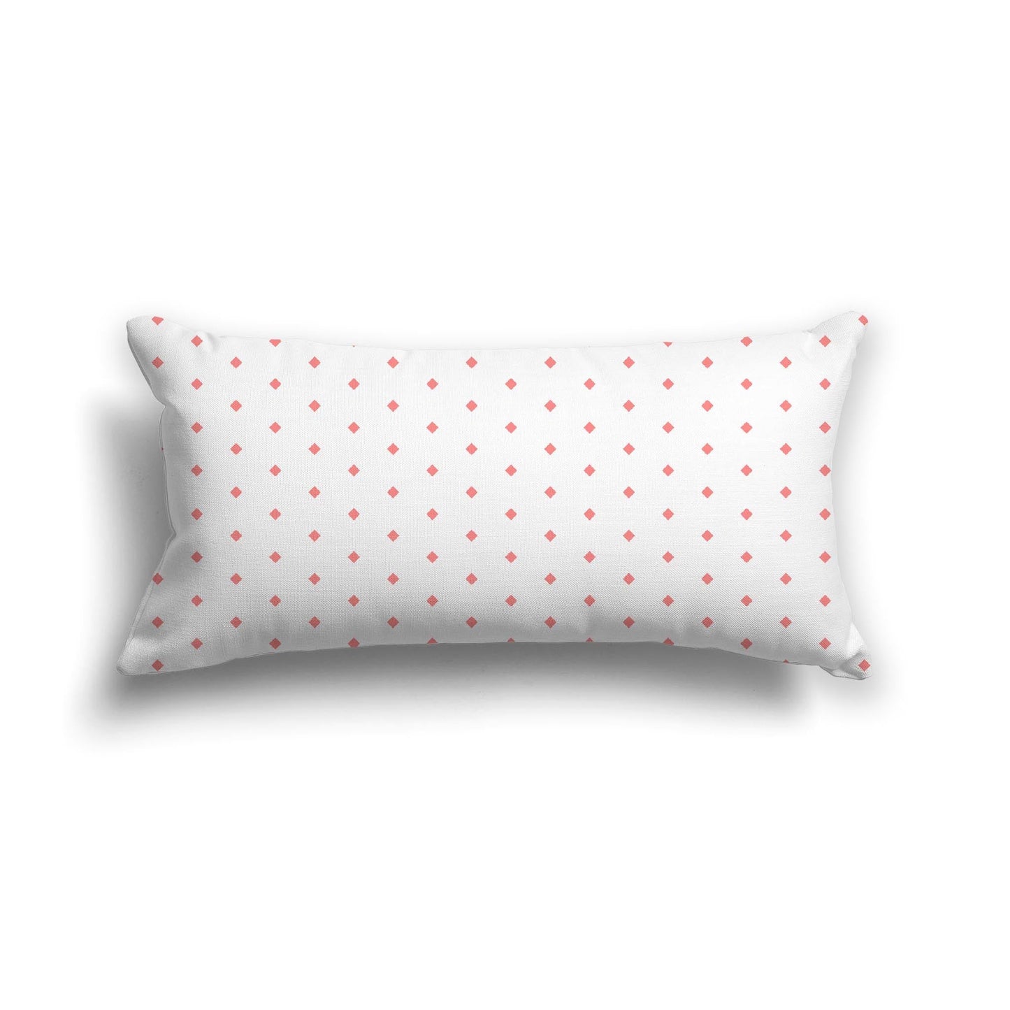 Off-White Cotton Canvas Cushion Covers with Fine Pink Diamonds on Front, CACU-CC-1340-111, 61 x 30 cm, 24 x 12 inches