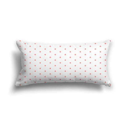 Off-White Cotton Canvas Cushion Covers with Fine Pink Diamonds on Front, CACU-CC-1340-111, 61 x 30 cm, 24 x 12 inches