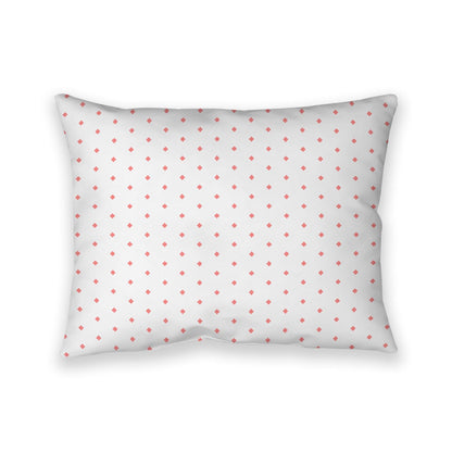 Off-White Cotton Canvas Cushion Covers with Fine Pink Diamonds on Front, CACU-CC-1340-111, 66 x 51 cm, 26 x 20 inches