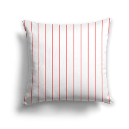 Off-White Cotton Canvas Cushion Covers with Fine Pink Stripes on Front, CACU-CC-1340-151