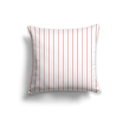 Off-White Cotton Canvas Cushion Covers with Fine Pink Stripes on Front, CACU-CC-1340-151, 56 x 56 cm, 22 x 22 inches