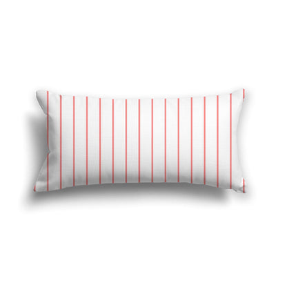 Off-White Cotton Canvas Cushion Covers with Fine Pink Stripes on Front, CACU-CC-1340-151, 61 x 30 cm, 24 x 12 inches