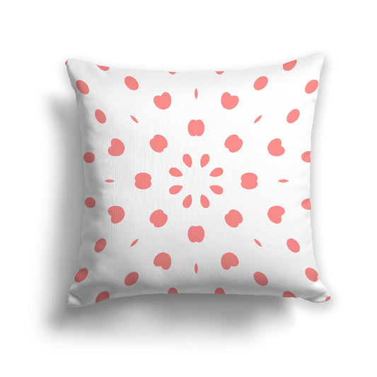 Off-White Cotton Canvas Cushion Covers with Pink Burst Pattern on Front, CACU-CC-1340-231