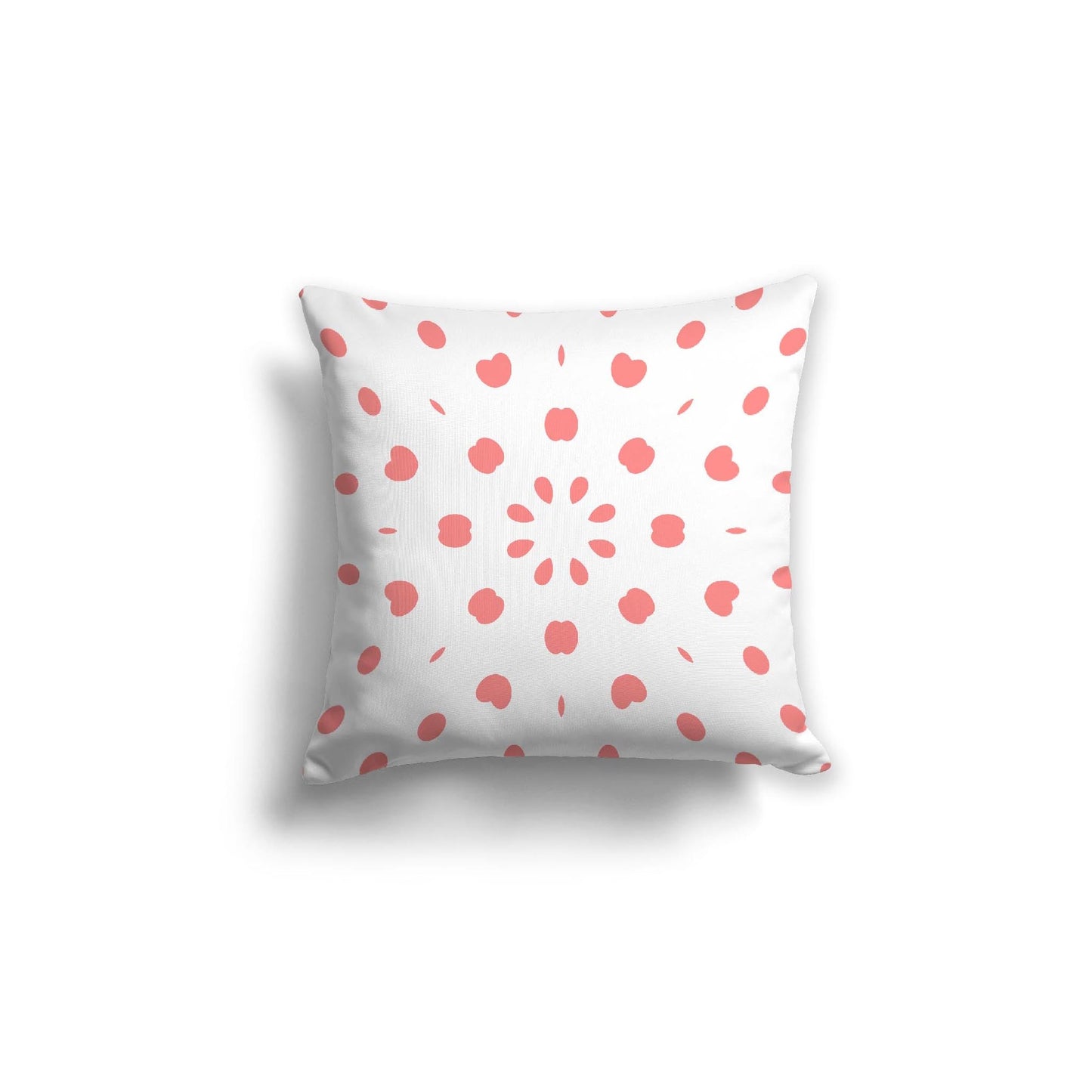 Off-White Cotton Canvas Cushion Covers with Pink Burst Pattern on Front, CACU-CC-1340-231, 46 x 46 cm, 18 x 18 inches