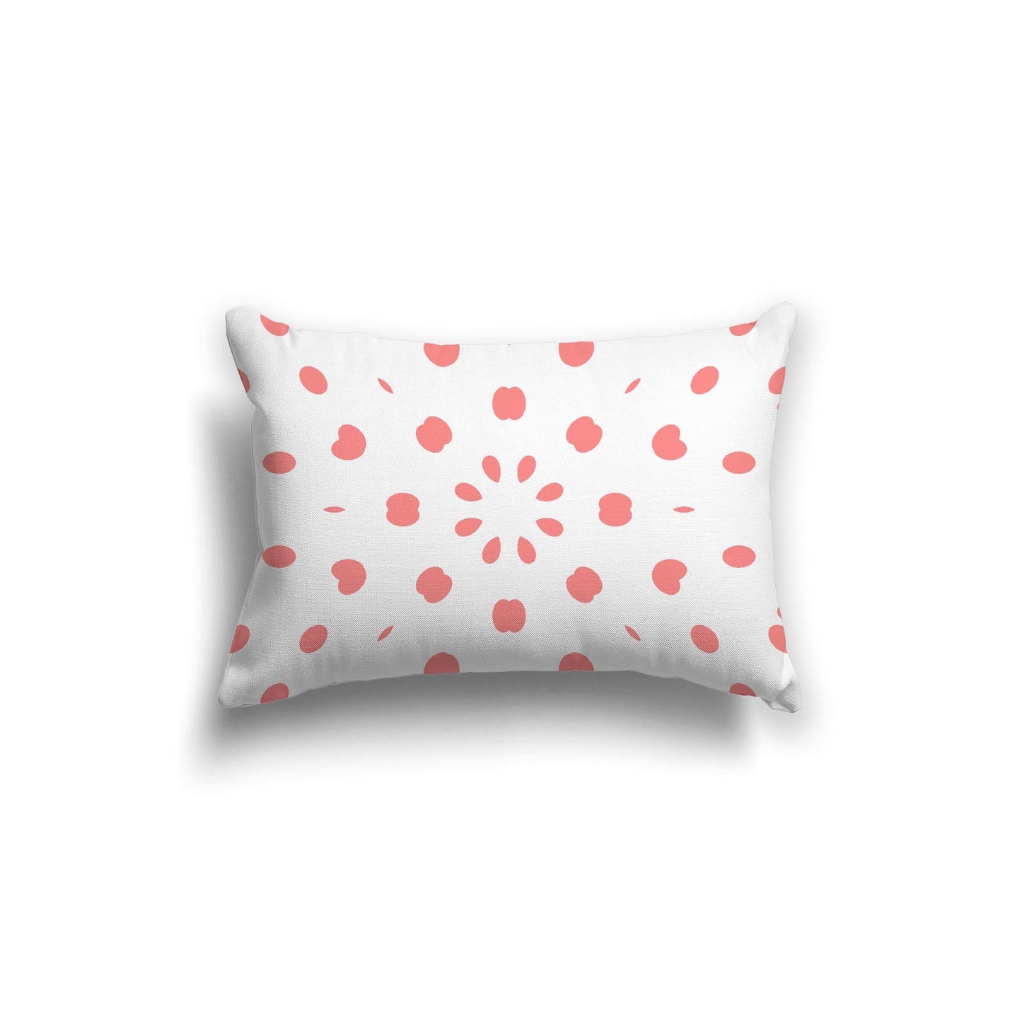 Off-White Cotton Canvas Cushion Covers with Pink Burst Pattern on Front, CACU-CC-1340-231, 51 x 36 cm, 20 x 14 inches