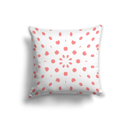 Off-White Cotton Canvas Cushion Covers with Pink Burst Pattern on Front, CACU-CC-1340-231, 56 x 56 cm, 22 x 22 inches