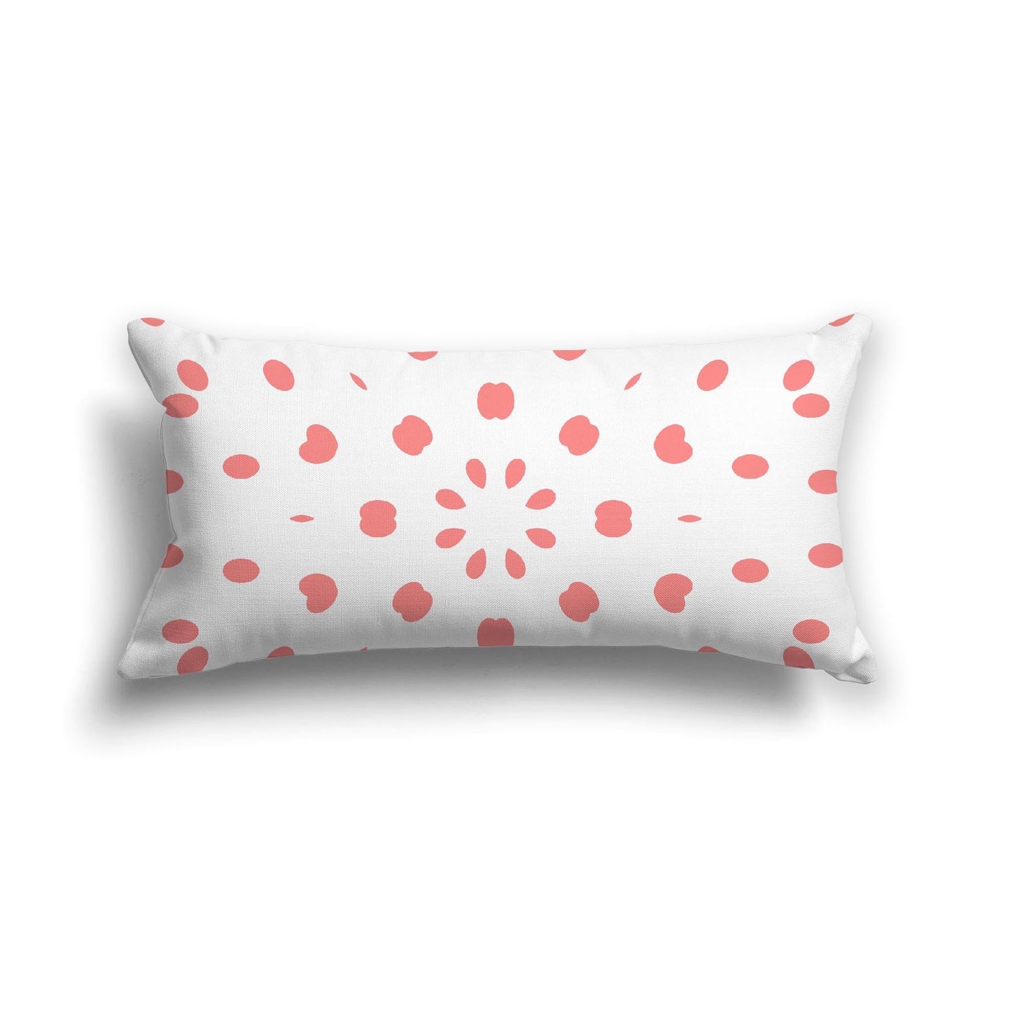 Off-White Cotton Canvas Cushion Covers with Pink Burst Pattern on Front, CACU-CC-1340-231, 61 x 30 cm, 24 x 12 inches