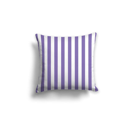 Off-White Cotton Canvas Cushion Covers with Purple Bars on Front, CACU-CC-1350-051, 46 x 46 cm, 18 x 18 inches