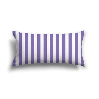 Off-White Cotton Canvas Cushion Covers with Purple Bars on Front, CACU-CC-1350-051, 61 x 30 cm, 24 x 12 inches