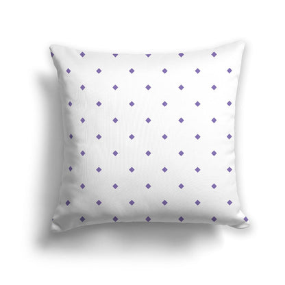 Off-White Cotton Canvas Cushion Covers with Purple Diamonds on Front, CACU-CC-1350-101