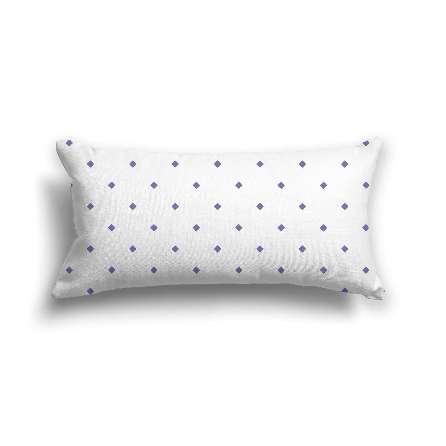 Off-White Cotton Canvas Cushion Covers with Purple Diamonds on Front, CACU-CC-1350-101, 61 x 30 cm, 24 x 12 inches