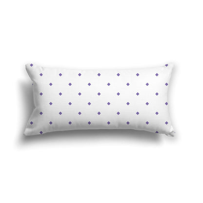 Off-White Cotton Canvas Cushion Covers with Purple Diamonds on Front, CACU-CC-1350-101, 61 x 30 cm, 24 x 12 inches