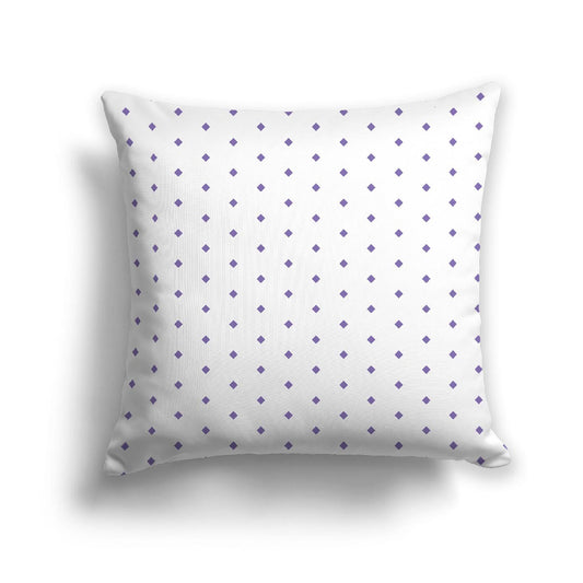 Off-White Cotton Canvas Cushion Covers with Fine Purple Diamonds on Front, CACU-CC-1350-111